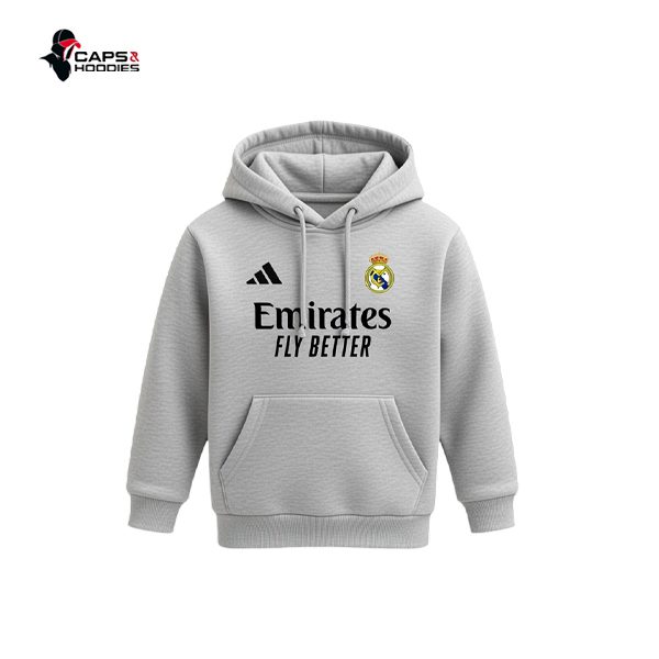 Real Madrid Kids Grey Hoodie Real Madrid Kids Grey Hoodie