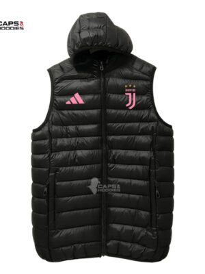 Juventus Black Hooded Puffer Vest Juventus Black Hooded Puffer Vest