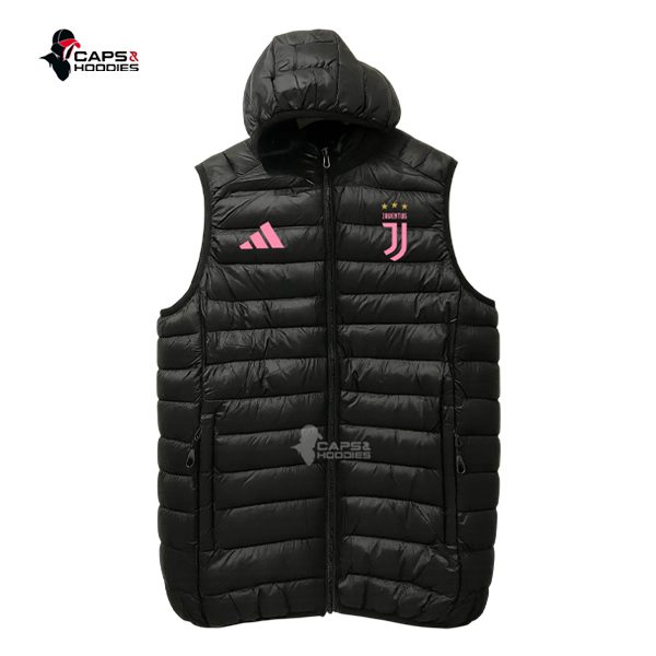 Juventus Black Hooded Puffer Vest Juventus Black Hooded Puffer Vest