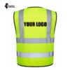 Green Reflector Vest with Pockets & Zipper