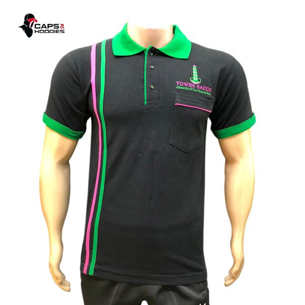 Black Branded Polo Shirt