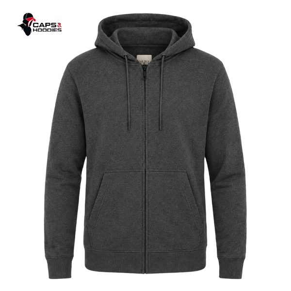 Charcoal Grey Zipper Hoodie