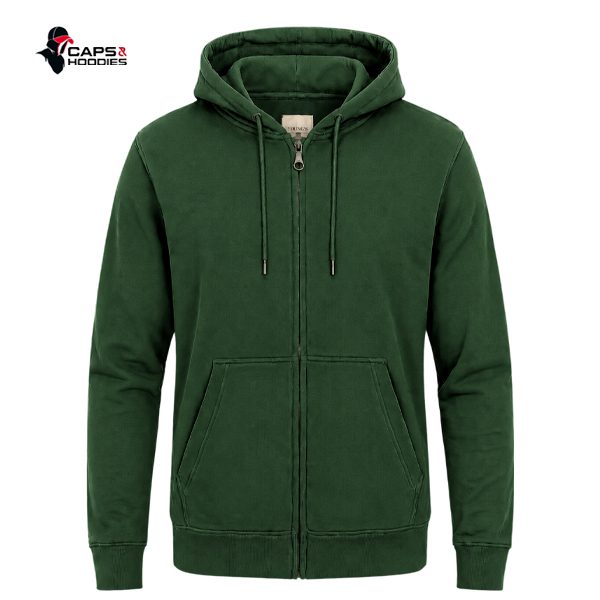 Dark Green Zip Up Hoodie