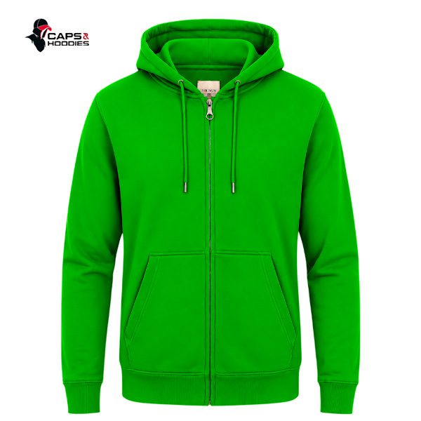 LIME GREEN ZIP UP HOODIE