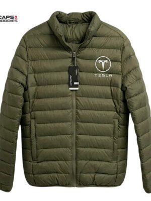 Tesla Branded Puffer Jacket - jungle green
