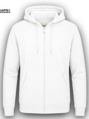 White Zipped Up Hoodie