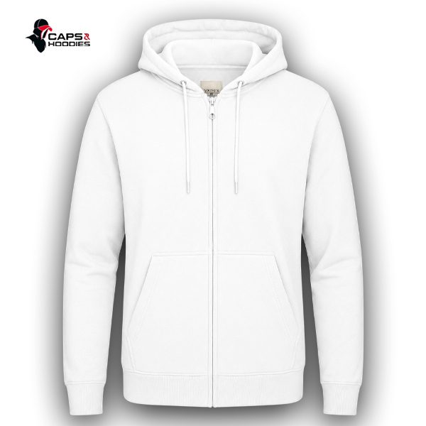 White Zipped Up Hoodie