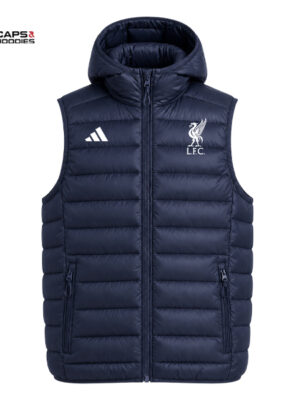 Liverpool FC Navy Half Puffer Vest
