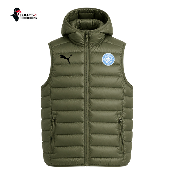 Manchester City Green Half Puffer Vest