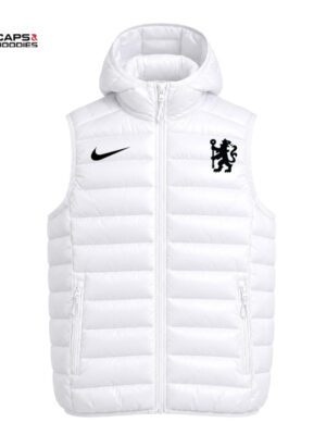 Chelsea White Half Puffer Vest