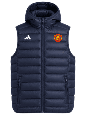 Manchester United Navy Half Puffer Vest