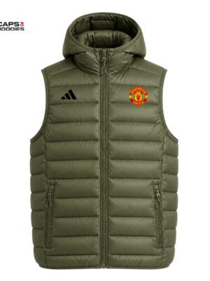 Manchester United Green Half Puffer Vest